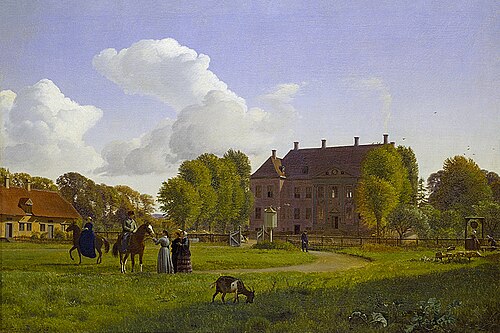 Nysø Manor at Præstø in Denmark, 1853, Peter Christian Skovgaard