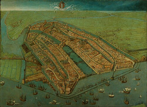 Vue aérienne d'Amsterdam, 1530, Cornelis Anthonisz