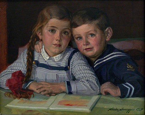 Portrait der Geschwister Fromknecht, 1915, Alwin Arnegger