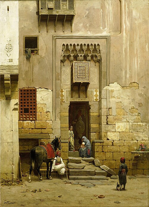 Cour d'une maison au Caire, 1872, Willem de Famars Testas