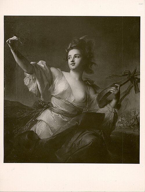 Weibliche Figur mit Harfe (Muse mit Lyra), 1710, Jean-Marc Nattier