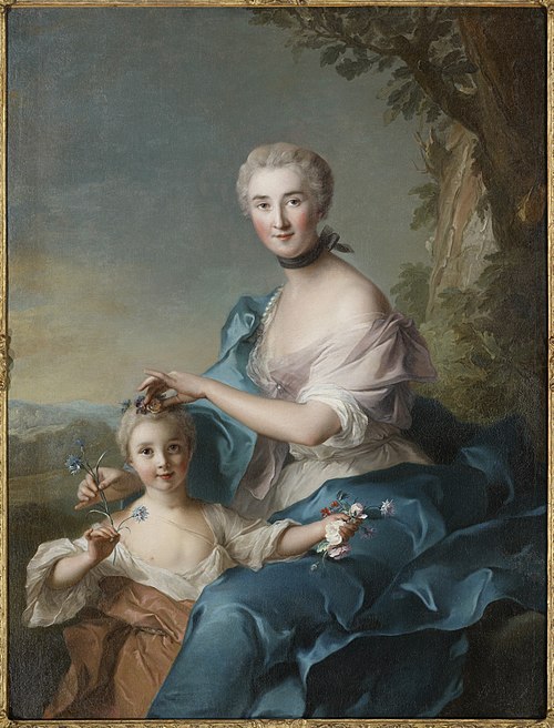 Madame Crozat de Thiers and Her Daughter, 1733, Jean-Marc Nattier