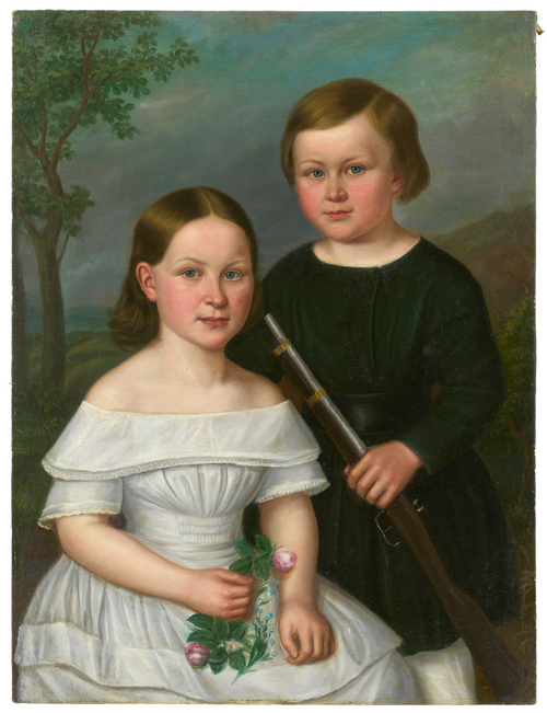 Portrait de deux enfants, 1840, Dominik Weber