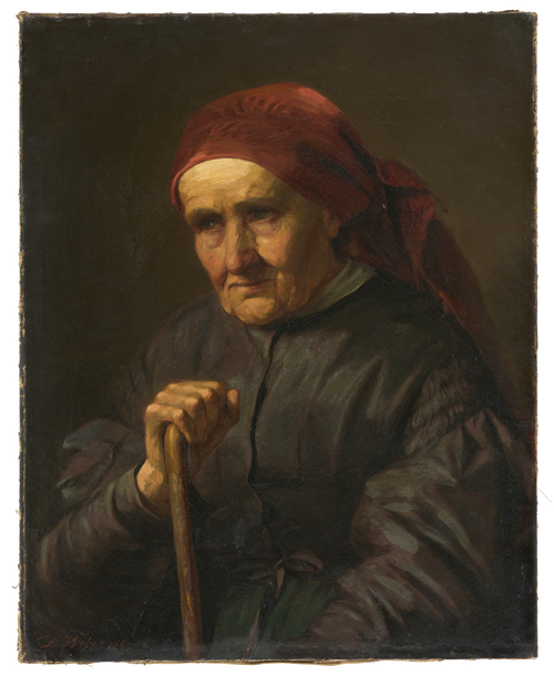 Half-length Portrait of an Elderly Peasant Woman, 1869, Dominik Weber