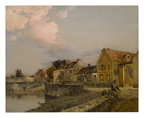 A French Village on a River, , Jean-Charles Cazin