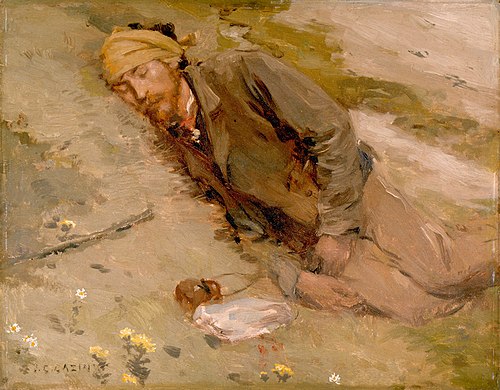 Henri Duhem se reposant dans les dunes, 1870, Jean-Charles Cazin