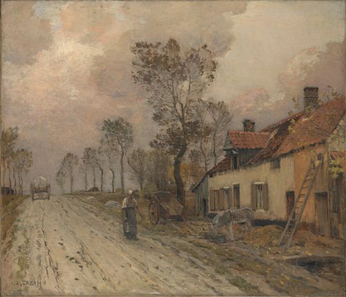 La Route Nationale à Samer, 1881, Jean-Charles Cazin