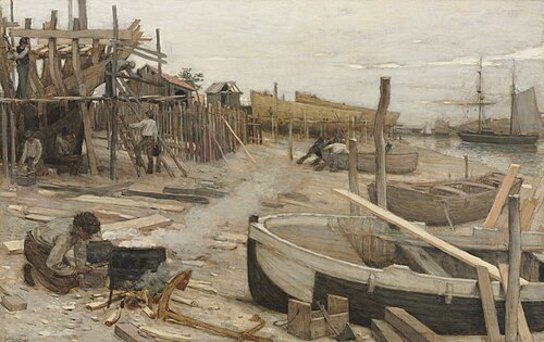 Le Chantier naval, 1875, Jean-Charles Cazin