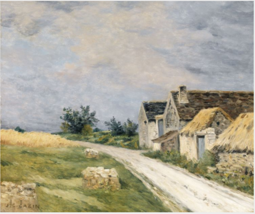 A Road with Farm Buildings, , Jean-Charles Cazin
