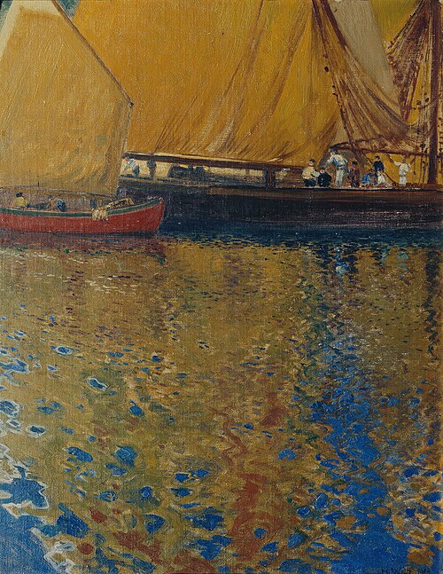 Morgenstimmung im Hafen von Lussin, 1904, Hans Wilt