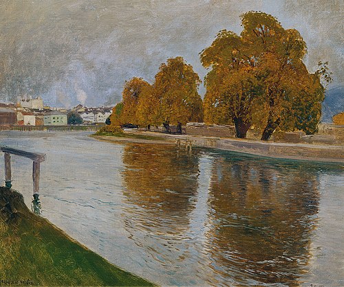 Die Salzach bei Hallein, 1902, Hans Wilt