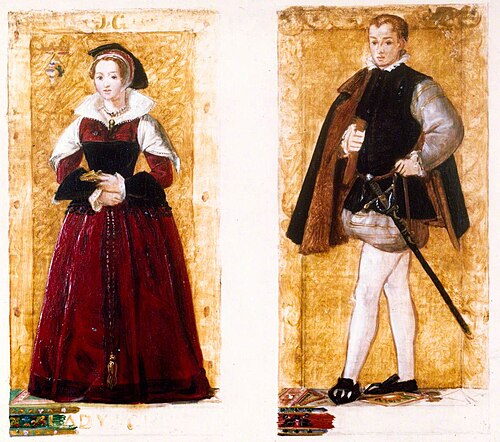 Preparatory Sketches of Lady Jane and Lord Guildford Dudley, 1854, Richard Burchett