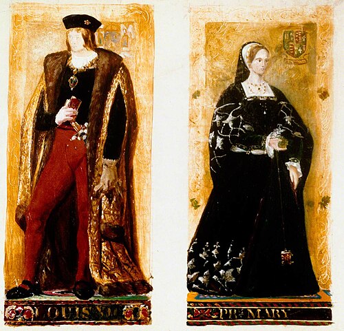 Preparatory Sketches of Louis XII and Princess Mary, 1854, Richard Burchett