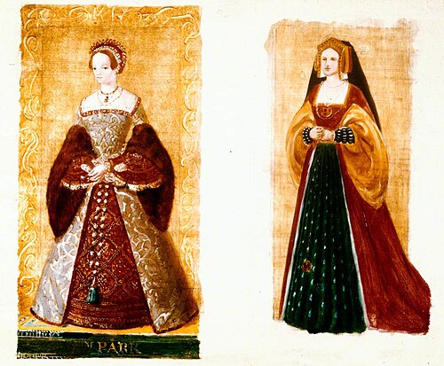 Preparatory Sketches of Katherine Parr  and an Unknown Lady, 1854, Richard Burchett