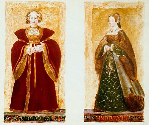 Preparatory Sketches of Anne of Cleves and Catherine Howard, 1854, Richard Burchett
