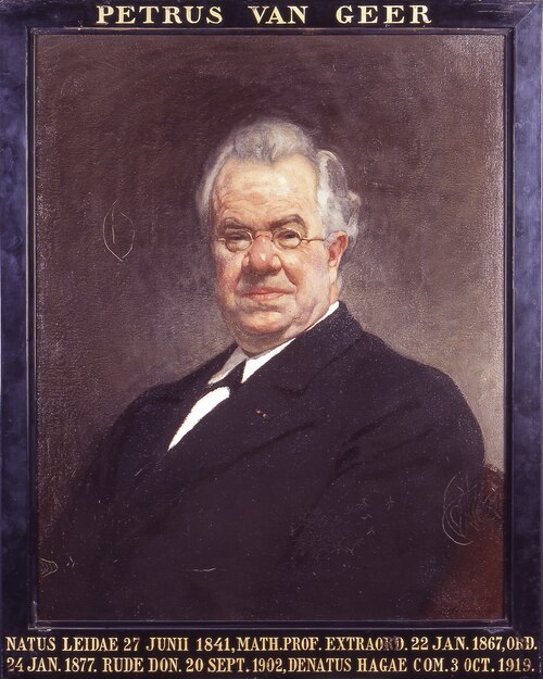 Portret van Pieter van Geer, hoogleraar Wiskunde en Mechanica te Leiden, 1903, Hendrik Haverman
