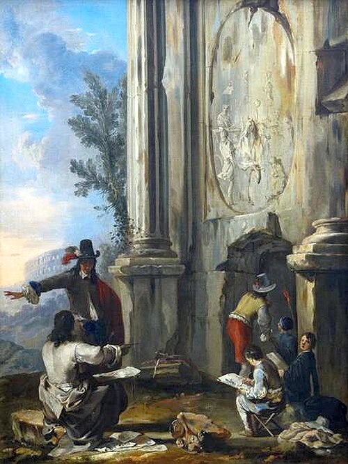 Zeichner in römischen Ruinen, 1634, Johann Heinrich Schönfeld
