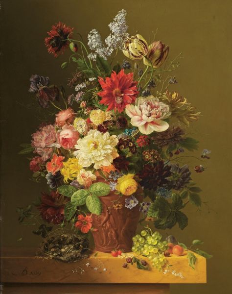 Flower Still-life, 1839, Arnoldus Bloemers
