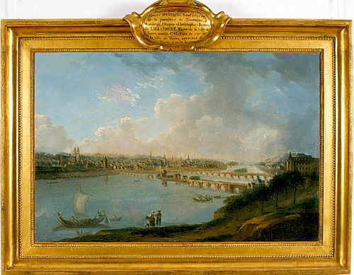Vue de Tours en amont des ponts, 1785, Charles-Antoine Rougeot