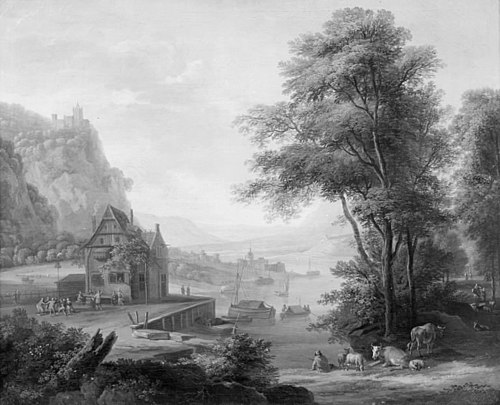 Public House by the Rhine, 1721, Louis Chalon
