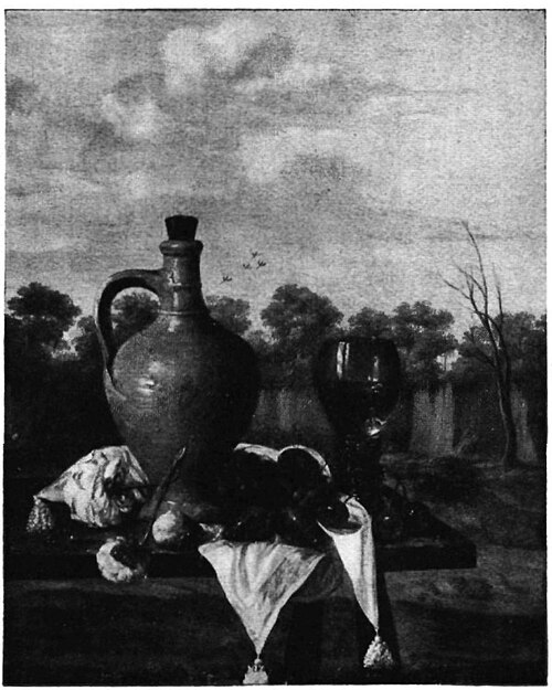 Still life with a stoneware jug, , Abraham Susenier