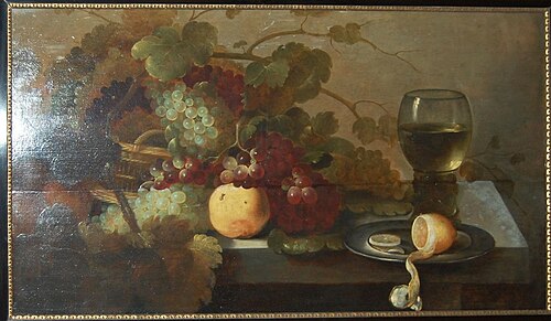 Fruit still life with roemer, 1645, Abraham Susenier