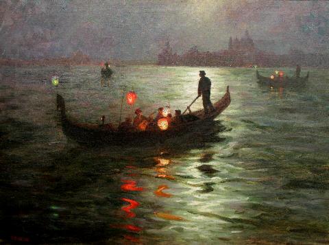 "Barcarolle" floating thus in silver light, 1908, Robert Procter