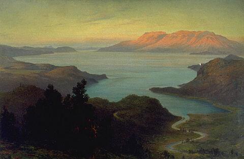 Tarawera Mountain and Lake, 1912, Edward Payton