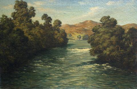 The Okere Rapids, Rotorua, 1910, Edward Payton