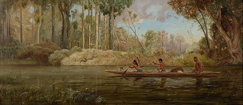 Early Spring; or, A Narrow of the Waikato River, 1881, Kennett Watkins