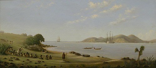 Landing of Lieutenant Governor Hobson at Waitangi, 1896, Matthew Thomas Clayton