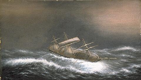Man-o-war in Heavy Seas, 1894, Matthew Thomas Clayton