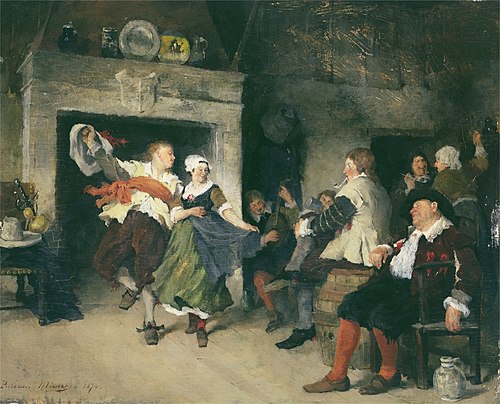Couple Dancing in a Tavern, 1874, Friedrich von Puteani
