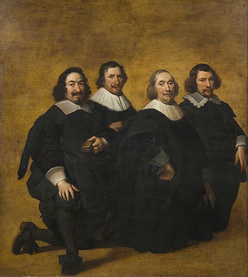 Portraits des syndics de la corporation des poissonniers de Bruxelles, en donateurs, 1647, Pieter van der Plas