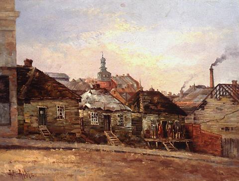 Old Auckland, Wyndham Street, 1886, Albert Edward Aldis