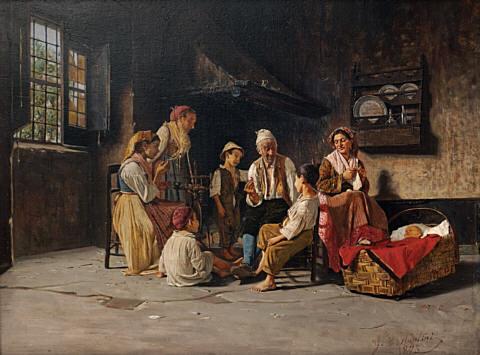 A Neapolitan interior, , Giuseppe Costantini