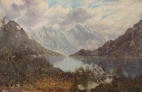 A New Zealand Lake with the Remarkables in the Distance, 1902, Elizabeth Donald