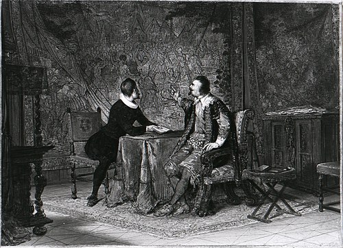 Anno 1626. Frederik Hendrik laat zich de Palamedes van Vondel voorlezen, 1856, Jacobus Ludovicus Cornet