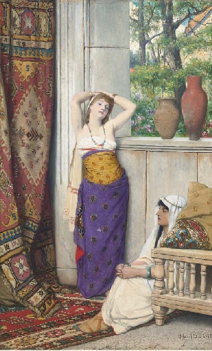 Contemplation in the Harem, 1886, Albrecht De Vriendt