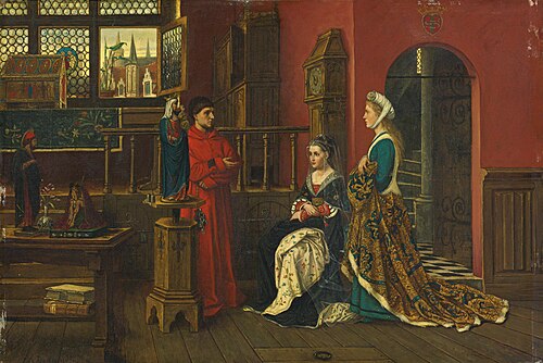 Queen with lady in waiting, 1860, Albrecht De Vriendt