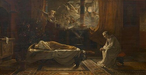 The death wake of St Cecilia, 1880, Albrecht De Vriendt