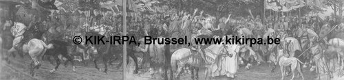 The Victorious Return of Bruges Citizens from the Battle of the Golden Spurs, 1896, Albrecht De Vriendt