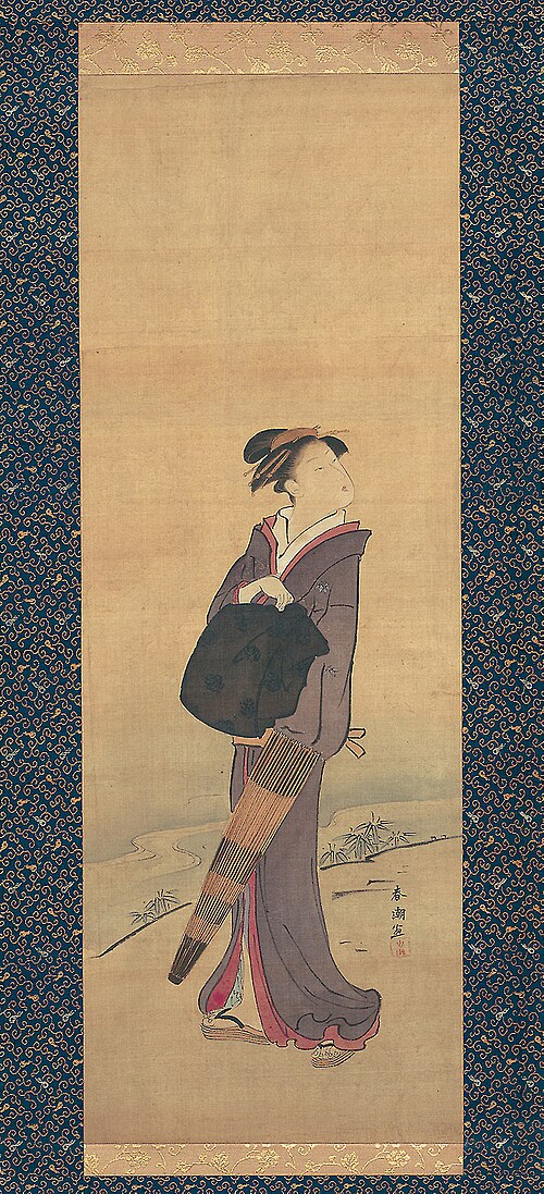 Girl on River Bank, 1787, Katsukawa Shunchō
