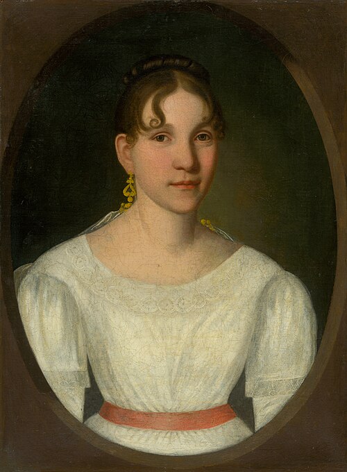 Pani N. Zgolayová v bielych šatách, 1822, Josef Czauczik