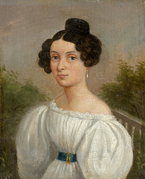 Podobizeň mladej ženy v bielom šate, 1830, Josef Czauczik
