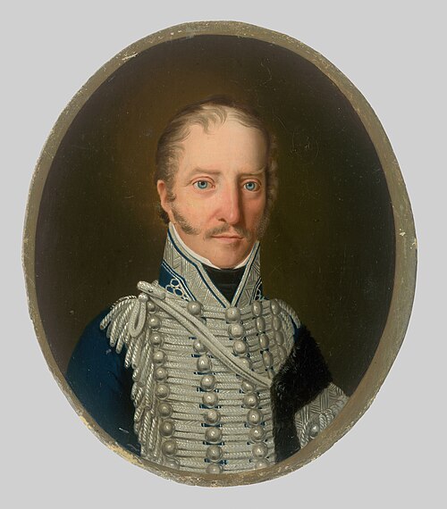 Podobizeň šľachtica v čiernej mentienke. Ondrej Szirmay, 1810, Josef Czauczik