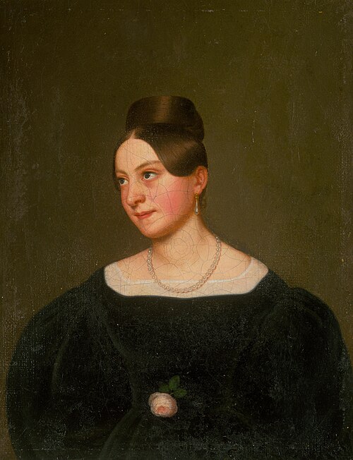 Podobizeň mladej dámy s ružou, 1830, Josef Czauczik