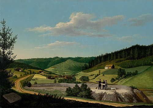 Pohľad na Rochusovu štôlňu v Rudňanoch, 1822, Josef Czauczik