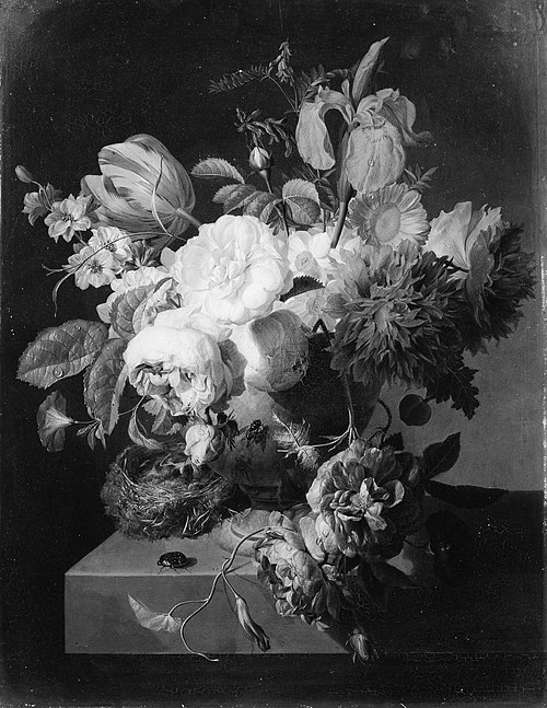 Flowers in a Stone Vase, 1786, Peter Faes