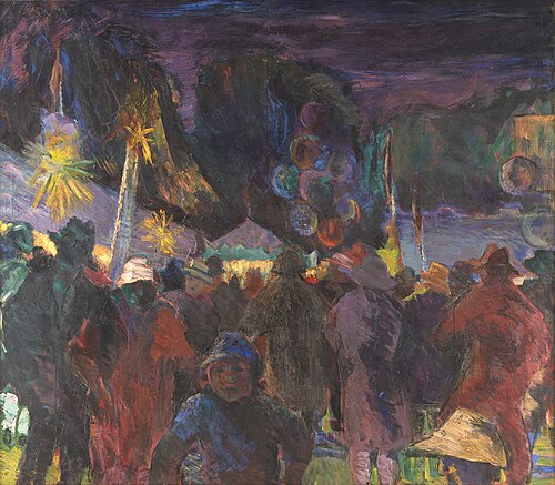 Evening at Dyrehavsbakken, 1928, Jens Sørensen
